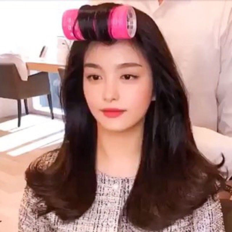 [CHÍNH HÃNG] Lô cuốn tóc mái bay Hàn Quốc lõi nhôm siêu to dài tự dính uốn mái dài