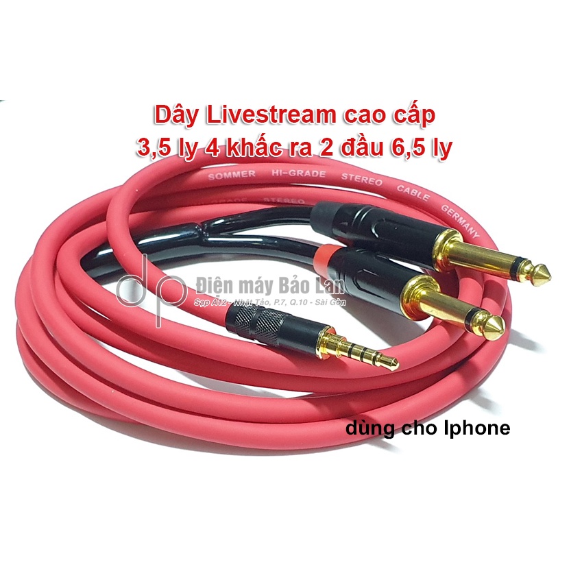 Dây Livestream 3,5 ly 4 khấc ra 2 đầu 6,5 ly Cao Cấp