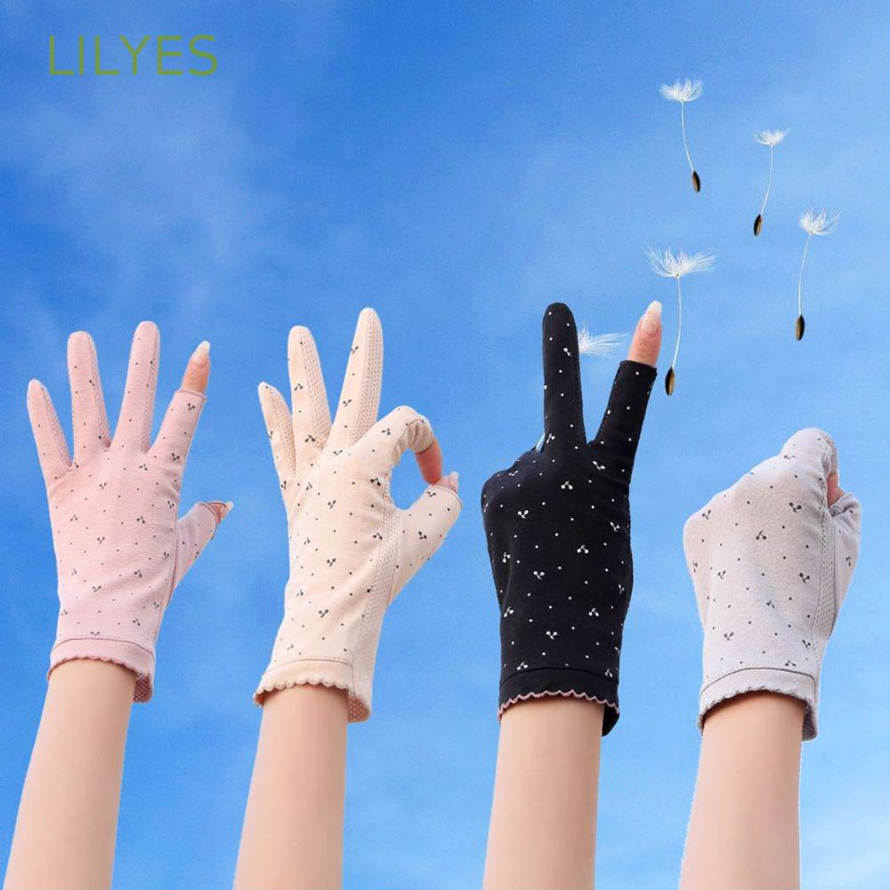 Găng Tay Chống Nắng Bảo Vệ Ngón Tay Toàn Diện Thoáng Khí Màu Trơn Dùng Được Màn Hình Cảm Ứng