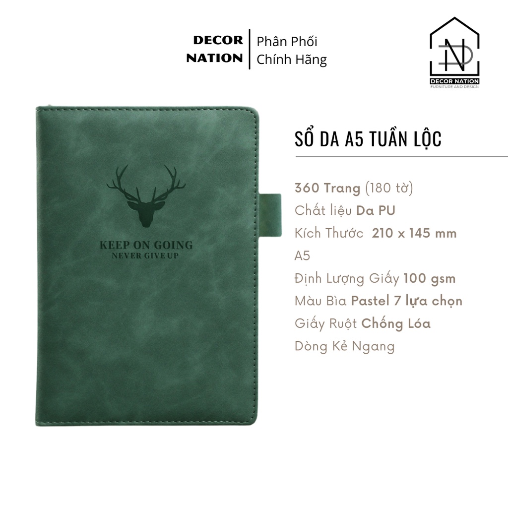 Sổ tay Kế Hoạch Nhật Ký 365 Ngày Life Planner Bìa Cứng | Sổ Bìa Da 360 Trang A5 Cao Cấp