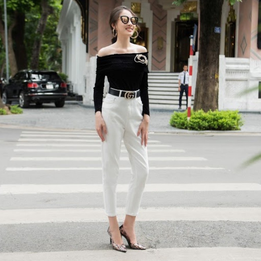 Jean baggy nữ cao cấp H&H Lurury - Quần jean trắng baggy công sở cạp vừa trẻ trung | BigBuy360 - bigbuy360.vn