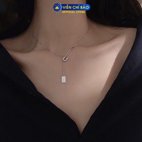 Vòng cổ bạc nữ mặt kim băng dây chuyền chất liệu bạc 925 thời trang phụ kiện trang sức nữ Viễn Chí Bảo D000188X