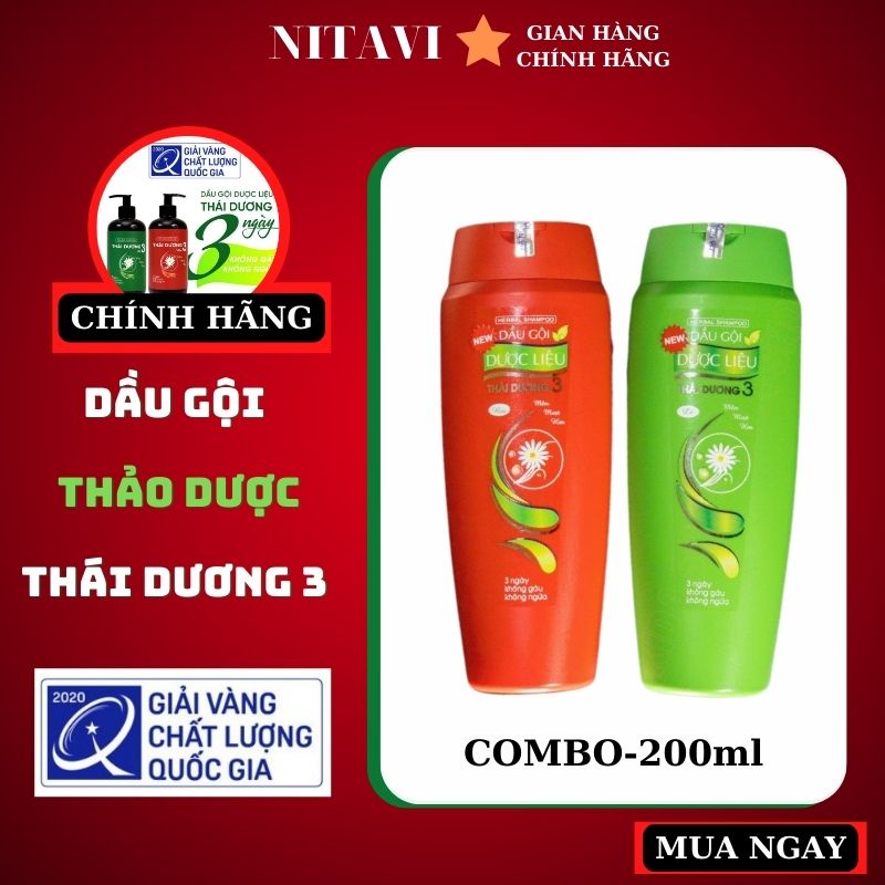 Dầu gội THÁI DƯƠNG 3 thảo dược dược liệu thiên nhiên ngăn dụng tóc bạc tóc gàu và ngứa