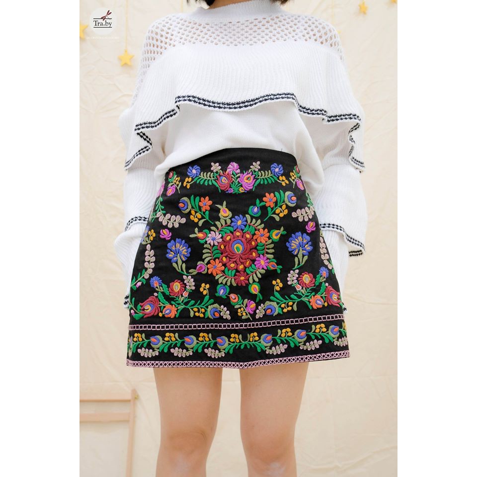 Chân váy thêu hoa boho size S