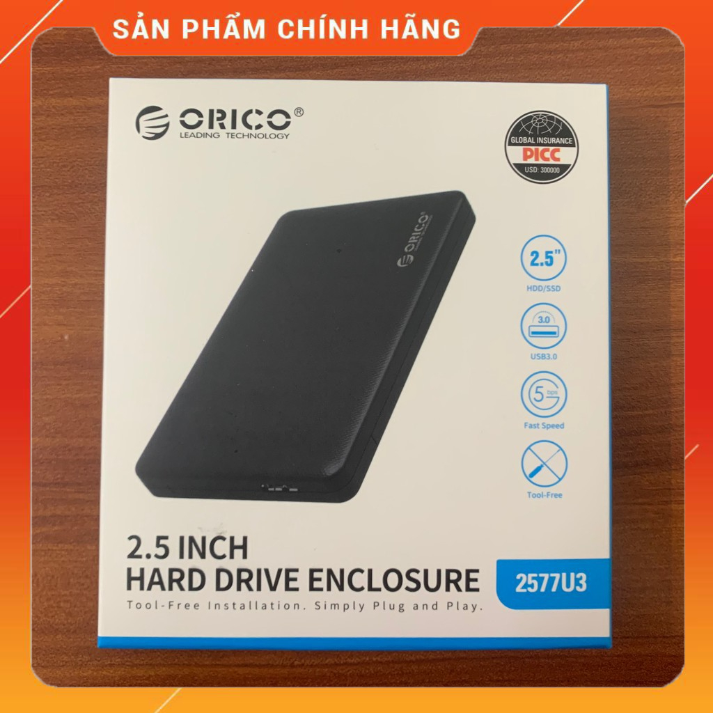 Hộp đựng ổ cứng Orico 2577U3 2.5'' SSD/HDD SATA 3 USB 3.0 - Hàng chính hãng