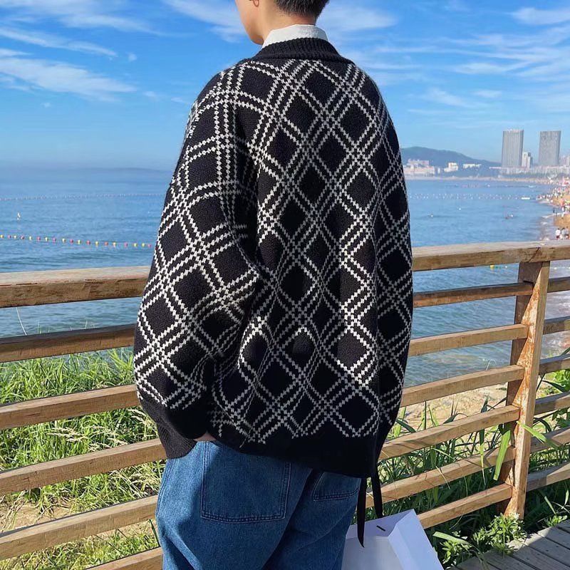 Áo Khoác Cardigan Len Dáng Rộng Dài Tay Phong Cách Hàn Quốc Thời Trang Mùa Đông Dành Cho Nam