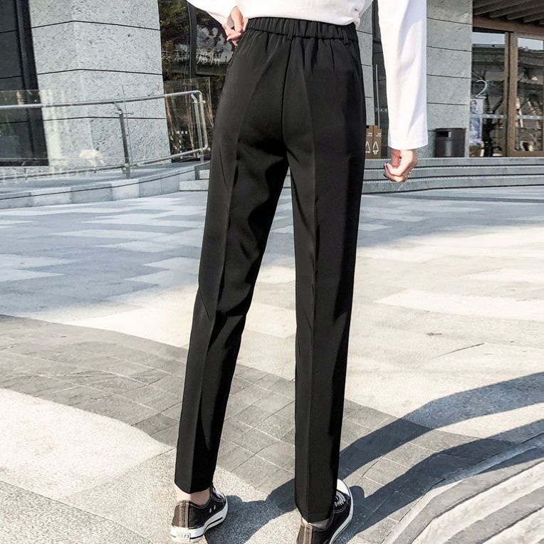 Quần tây ZHELIHANGFEI ống suông rộng lưng cao thời trang thanh lịch dành cho nữ
