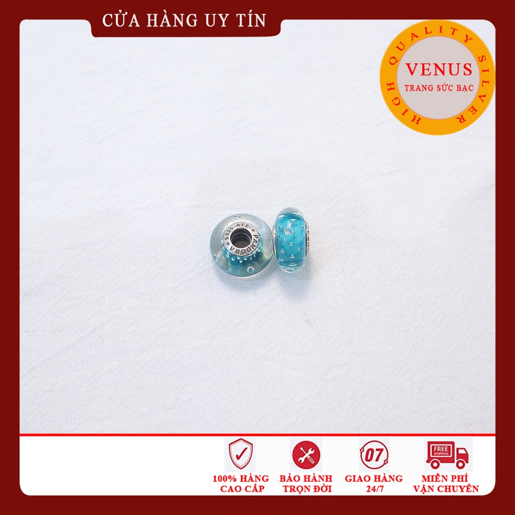 [Charm bạc 925 cao cấp] Charm glass xanh bọt- Mã sản phẩm VENUSG10