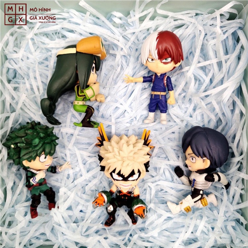 Mô Hình Học Viện Siêu Anh Hùng 5 nhân vật Deku ,Lida Tenya ,Todoroki Shoto ,Bakugo Katsuki ,Asui figure my hero academia