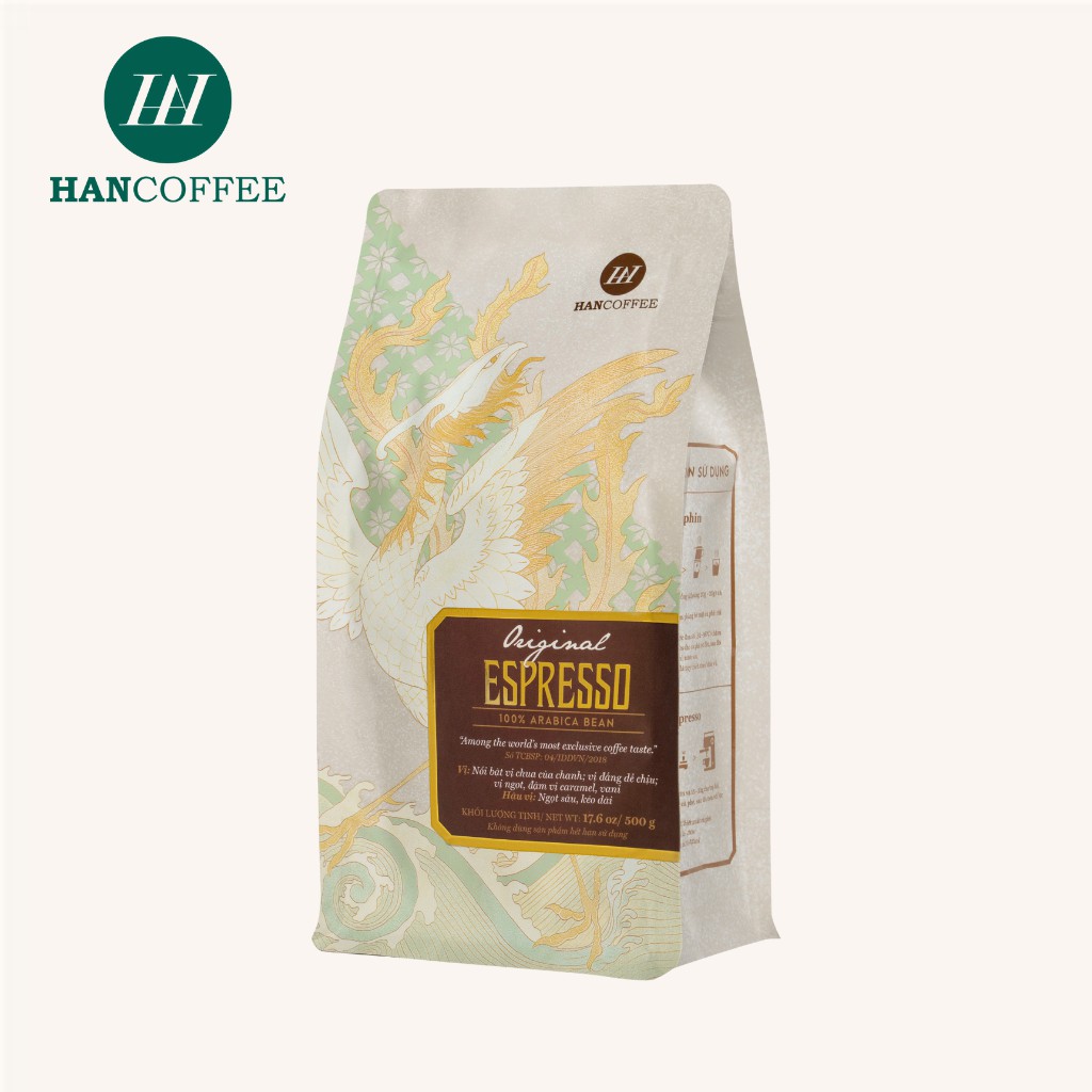 Cà Phê Hạt Rang Pha Máy Espress Rang Hạt Cao Cấp HANCOFFEE Original Arabica Nổi Bật Vị Chua Thanh, Đắng Dịu, Ngọt Sâu