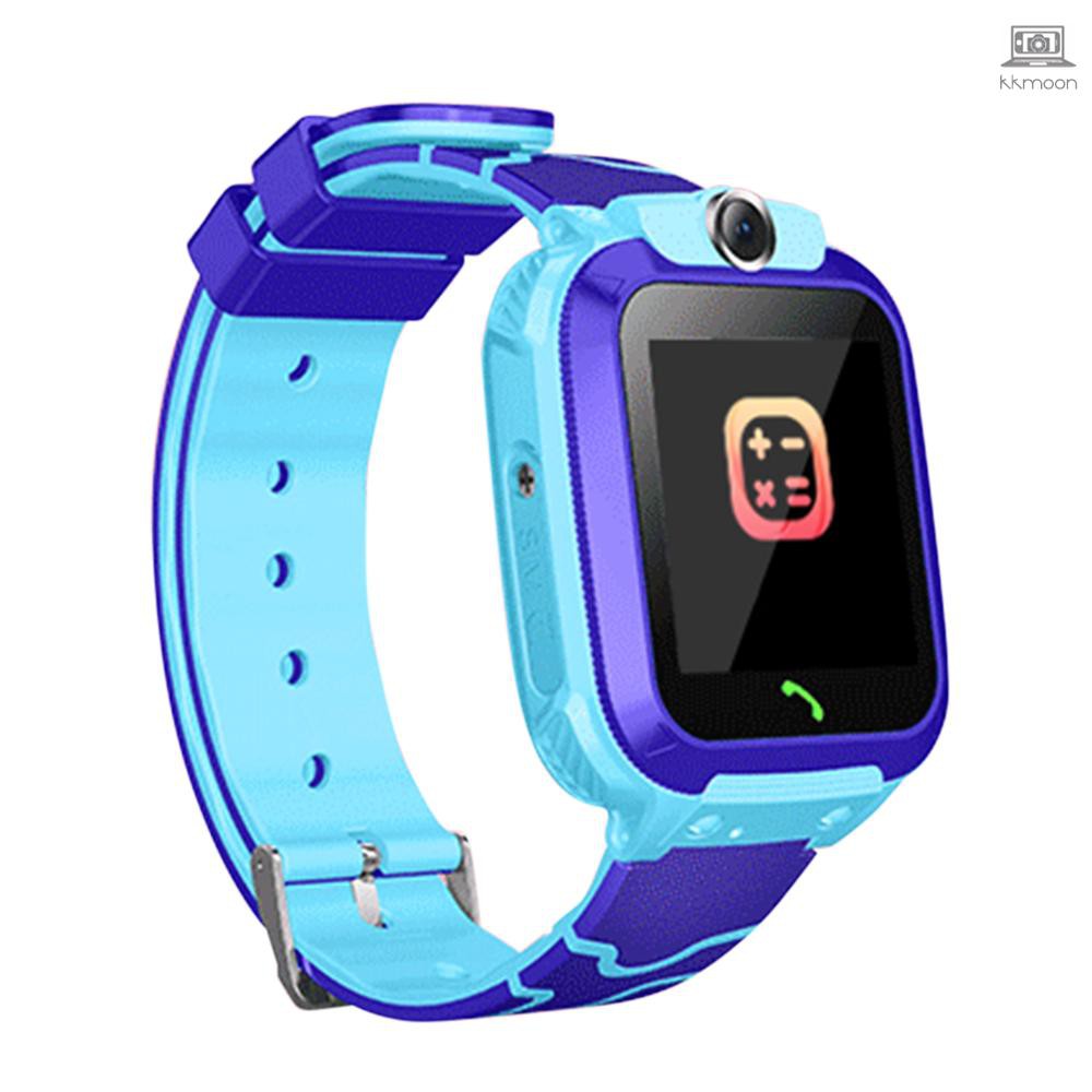 S12A Multifunctional Kids Children Smart Watch Tracker Intelligent Band Sensitive 1.44" Touch Screen Compatible for Android/ IOS Phone System Chat Call Camera Alarm Clock LBS Positioning IP67 Water Resistance for Present Gift