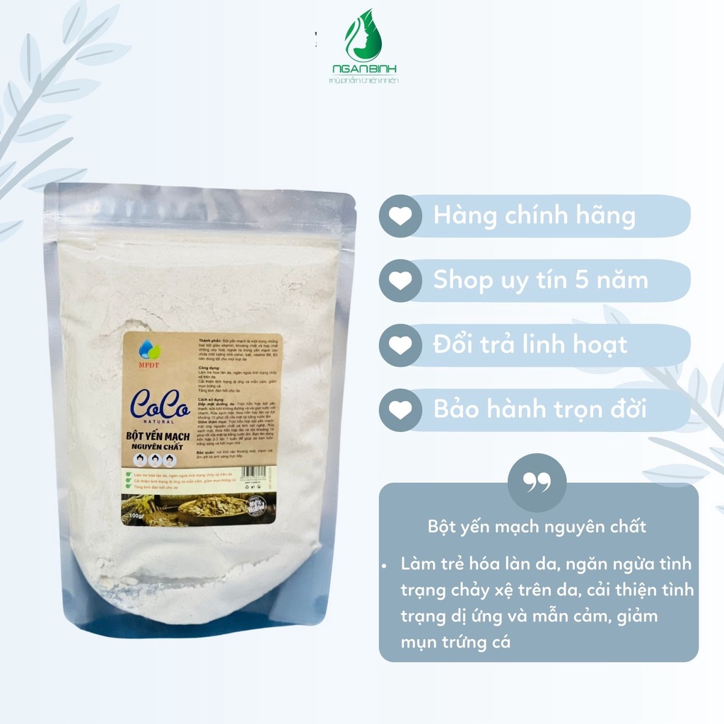 500gr Mặt nạ bột yến mạch tươi thúc đẩy phát triển tế bào mới, da đàn hồi, mềm mịn, chống lão hóa