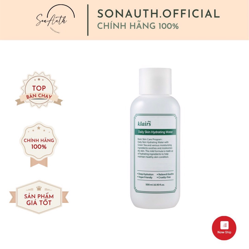 Nước hoa hồng Klairs Daily Skin Hydrating Water