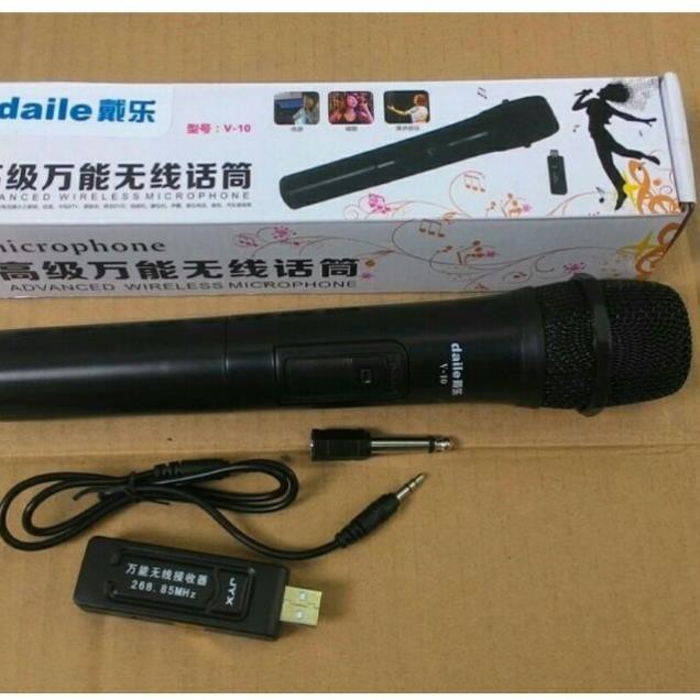 Micro không dây V10 daile hát karaoke hay tuyet