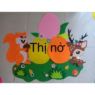 Bảng bé ngoan sóc, nai trang trí mầm non