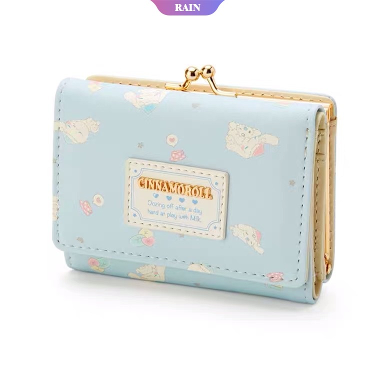 Ví Da PU Gập Làm Ba Đựng Tiền Xu In Hình Hoạt Hình Sanrio Cinnamoroll Dễ Thương Dùng Làm Quà Tặng Sinh Nhật Cho Bé Gái [RAIN