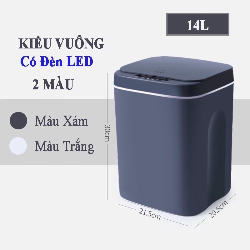 Thùng Rác Thông Minh Cảm Ứng Tự Động Cao Cấp Sạc Tích Điện 3 Chế Độ Chống Nước Tốt