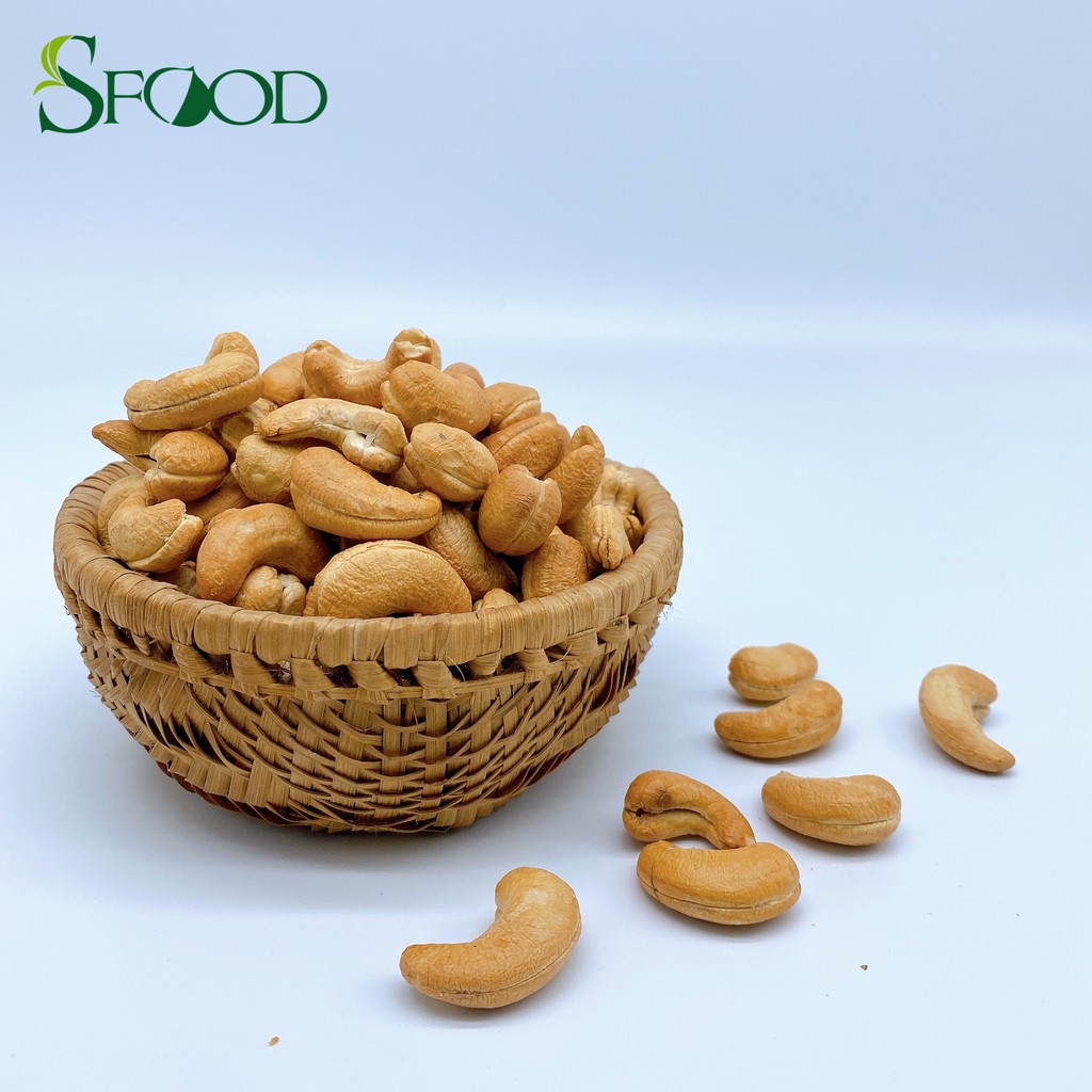 Hạt điều rang muối nguyên hạt SFOOD, hạt điều rang muối Bình Phước tách lụa
