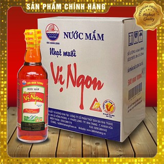 Thùng 6 chai Nước mắm Nhạt muối Vị Ngon, Tốt cho người ăn kiên 30 Độ Đạm - 584 Nha Trang, Chai PET 500ml, Date mới nhất
