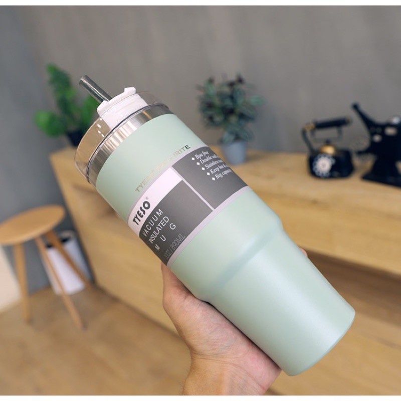 Bình giữ nhiệt bình nước giữ nhiệt có ống hút Ly giư nhiệt tyeso 600ML - 890ML bình nước thuỷ tinh