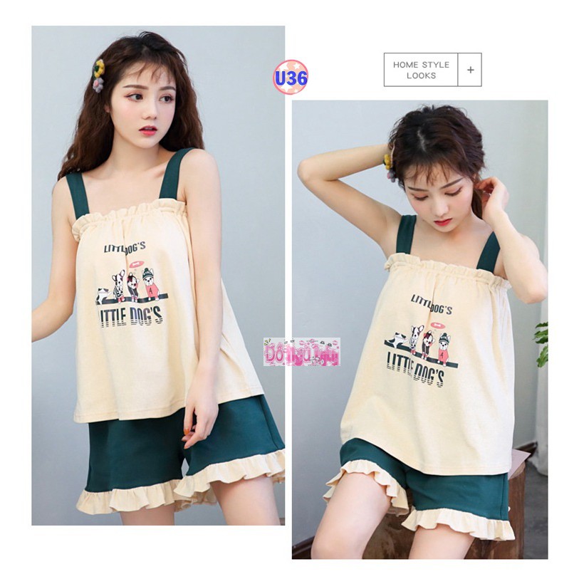 Bộ Ngủ 2 dây dễ thương (thun cotton) U3 | BigBuy360 - bigbuy360.vn