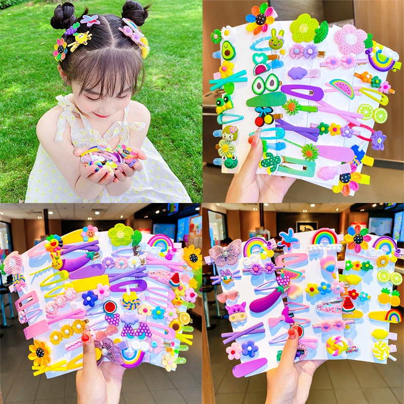 Set kẹp tóc kiểu hoạt hình công chúa Hàn Quốc dễ thương cho bé
