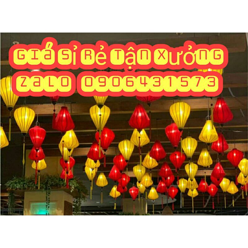 Đèn Lồng Hội An cao cấp vải phi loại dày bền bỉ chống chịu nắng mưa đầy đủ màu sắc kiểu dáng dùng trang trí ngoài trời