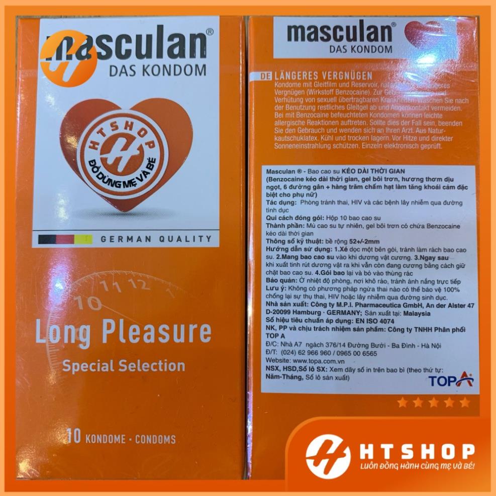 Bao Cao Su MASCULAN Long Pleasure 5 in 1 Siêu Chất của Đức–Gân Gai Kéo Dài Thời Gian