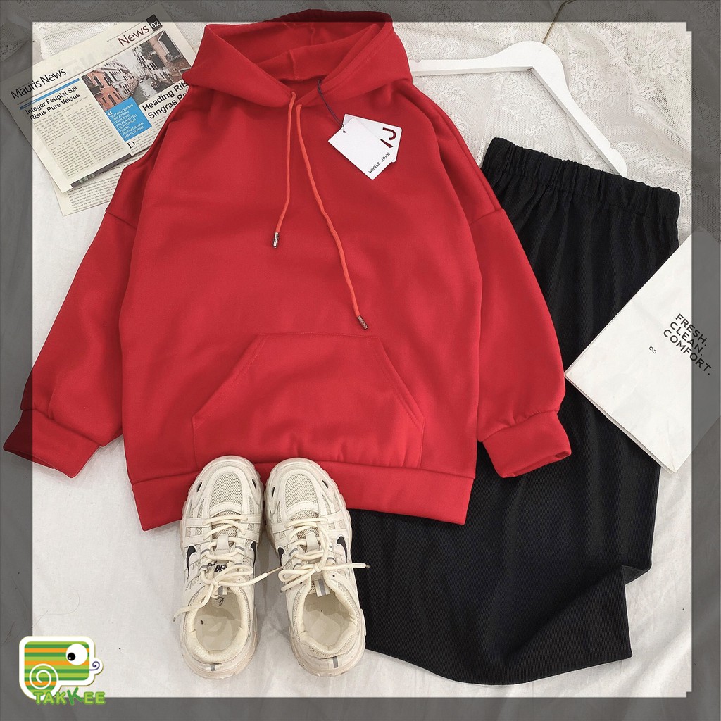 Set Áo Hoodie Hở Vai Chân Váy Len Thời Trang Hot