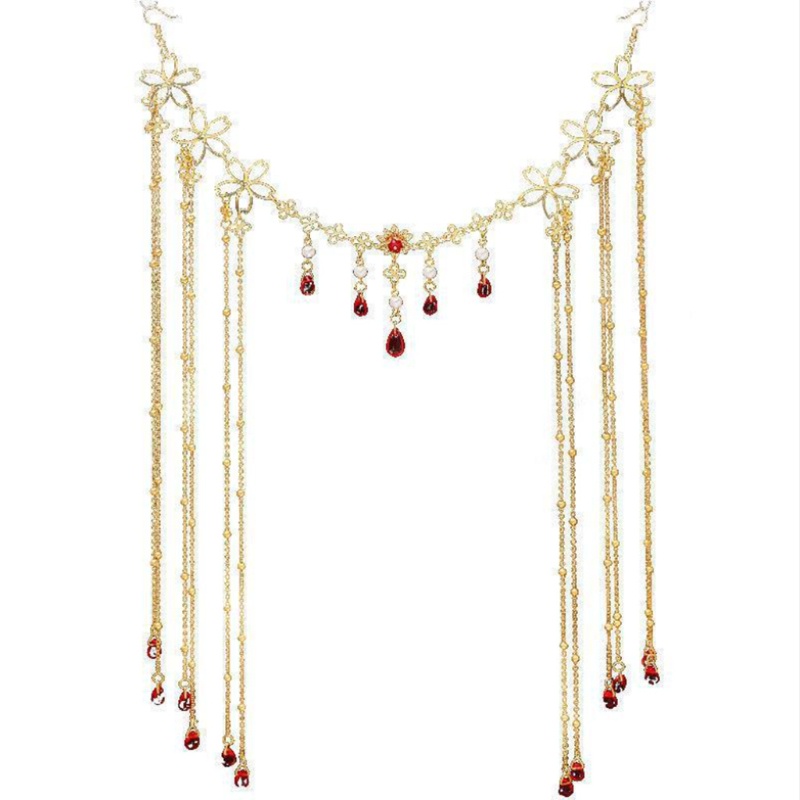 Chuỗi Dây Đeo Đầu Đính Đá Phong Cách Trung Hoa Xinh Xắn Cho Nữ