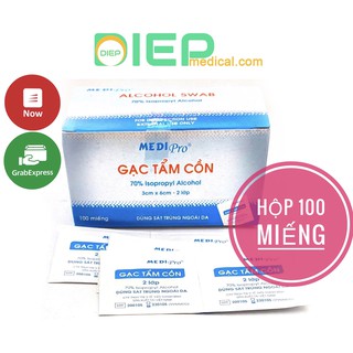 ✅ ALCOHOL SWAB MEDI PRO 100 MIẾNG - Alcohol Pads (Bông/Gạc) tẩm cồn tiệt trùng