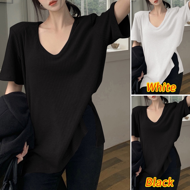 Áo thun ZANZEA tay ngắn cổ chữ V thời trang dành cho nữ