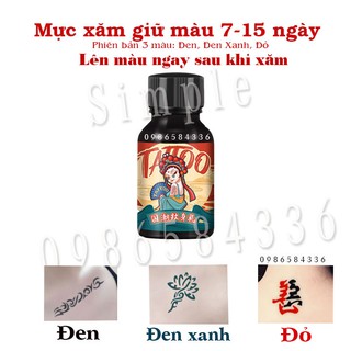 [Kèm quà]Mực Xăm Phiên Bản 3 Màu Cao Cấp [ Tặng sticker cá tính] NO.0