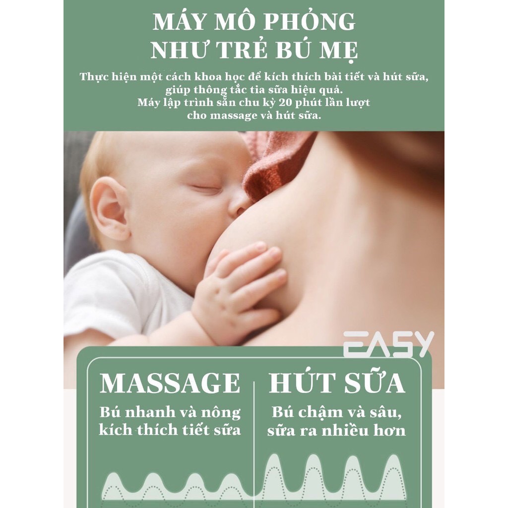 Máy Hút Sữa Không Dây Rảnh Tay Easy S9 Dùng Pin Sạc Tiện Lợi Cho Mẹ Hút Sữa Mọi Lúc Mọi Nơi