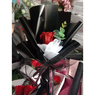 bó 1 bông hoa nhũ sáp màu đỏ