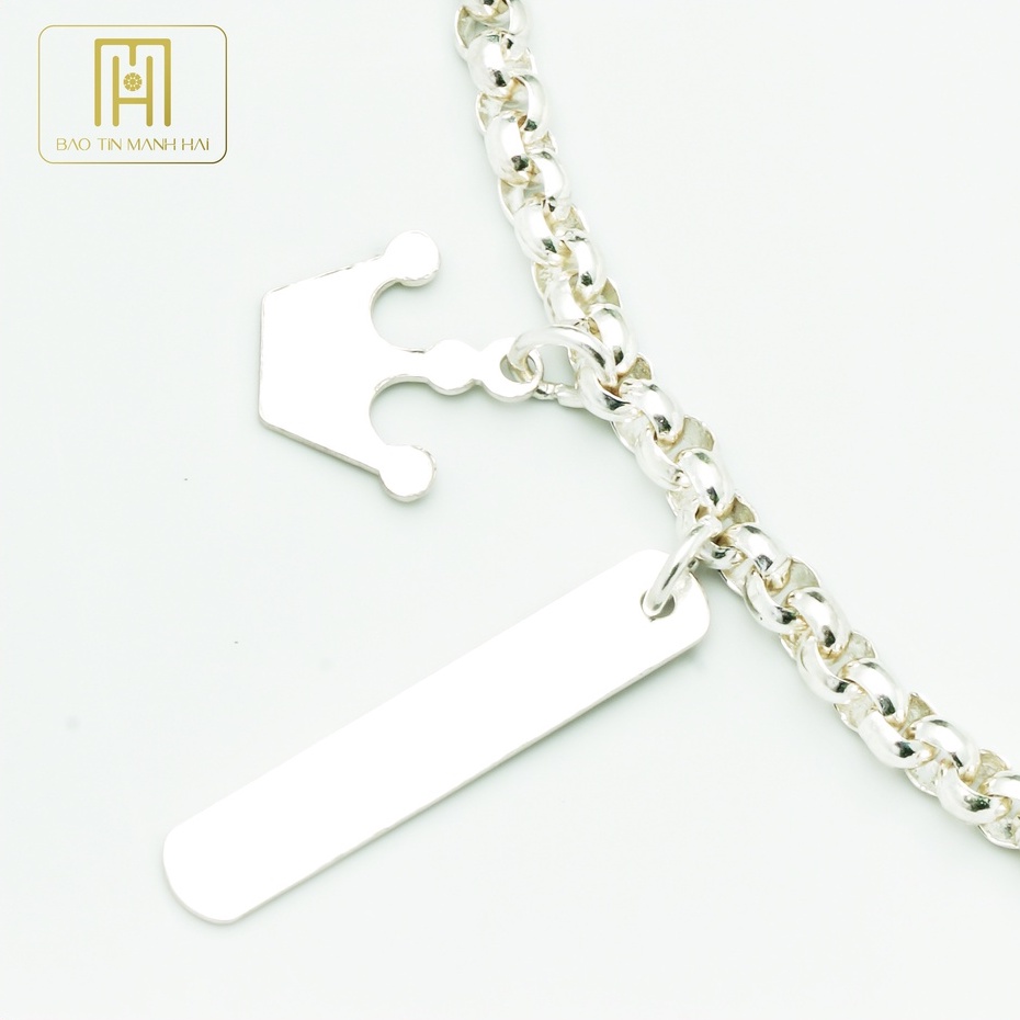 Lắc tay Bạc nam,nữ được thiết kế khắc tên theo yêu cầu Bảo Tín Mạnh Hải