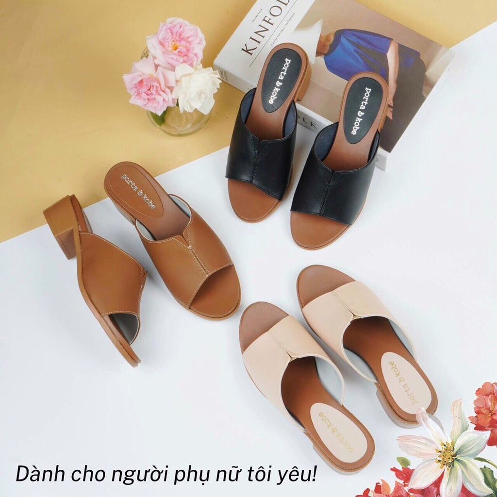 Dép Nữ Cao 3cm Da Thật Dép Quai Ngang Nữ