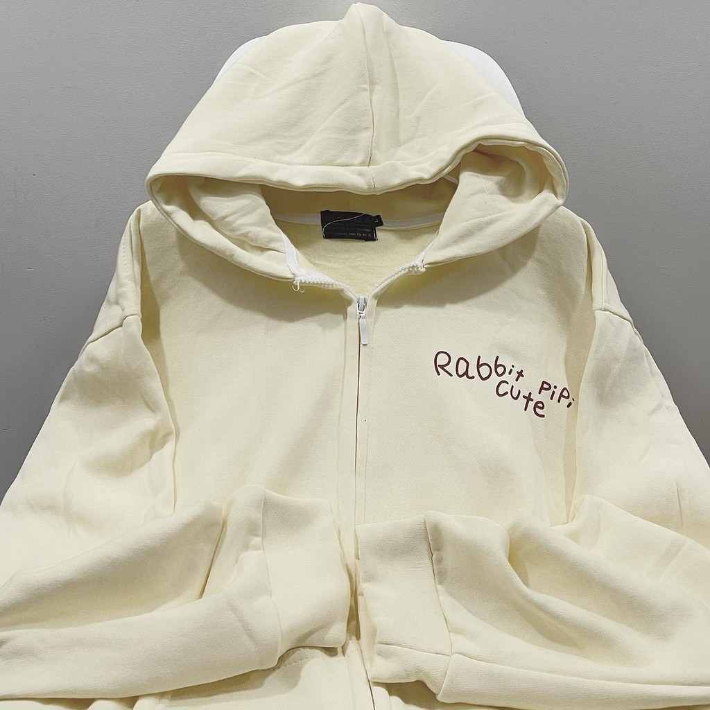[Mã FAGREEN1505 giảm 10% tối đa 30K đơn 99K] Áo Khoác Zip in Thỏ Cà Rốt dễ thương (kèm ảnh thật) | BigBuy360 - bigbuy360.vn