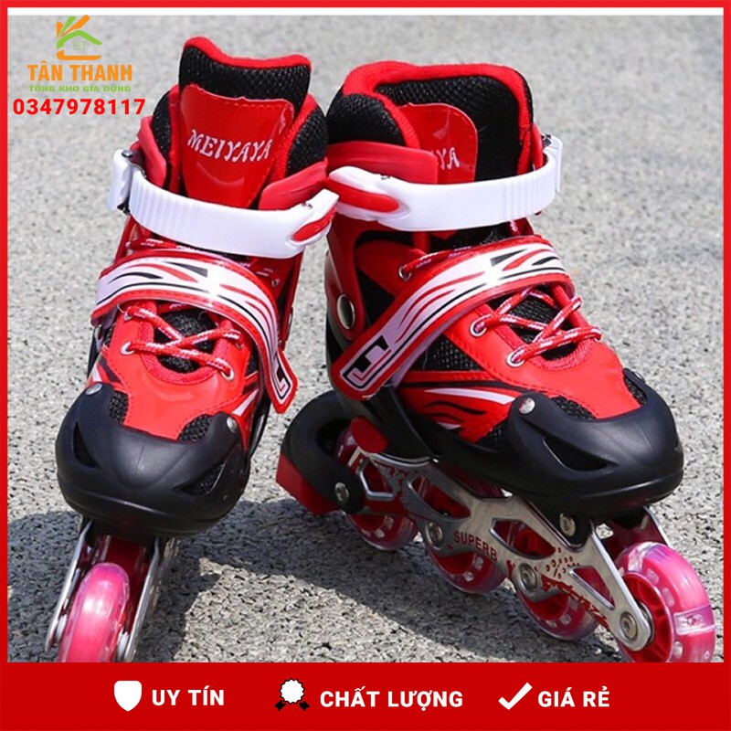 Giày Trượt Patin Phát Sáng Sport Trẻ Em - Batin Người Lớn QF Thế Hệ Mới (Tặng 2 Thanh Cờ Lê Tháo Lốp)