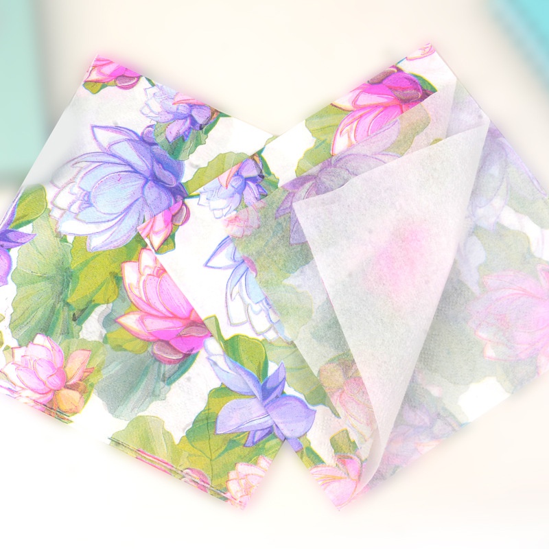 Khăn Ăn Họa Tiết Hoa Oải Hương Xinh Xắn