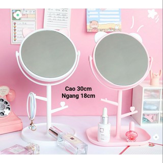 Gương tai mèo gương tai thỏ để bàn trang điểm phong cách Hàn Quốc