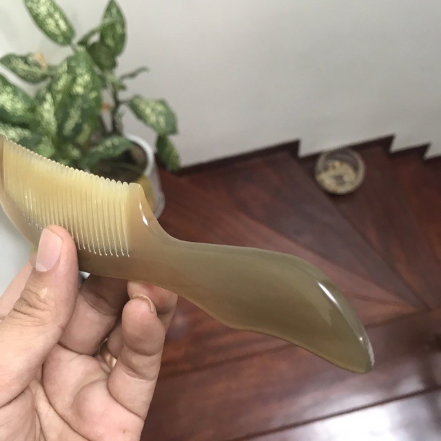 Lược sừng xuất Nhật (Size: L - 18cm) Lược trơn chuôi sóng cao cấp [COH178] Horn Comb of HAHANCO