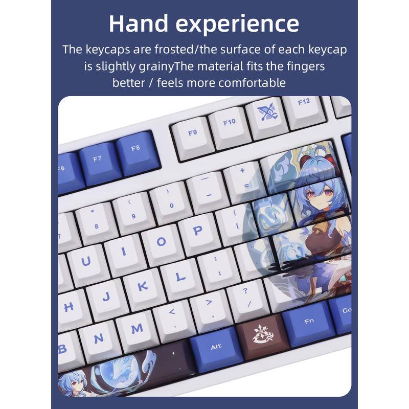 Genshin Impact Ganyu Keycap Cherry Profile  Bộ Nắp Bàn Phím Cơ Genshin Vanyu Chủ Đề Cherry Profile Anime PBT Nhuộm Màu