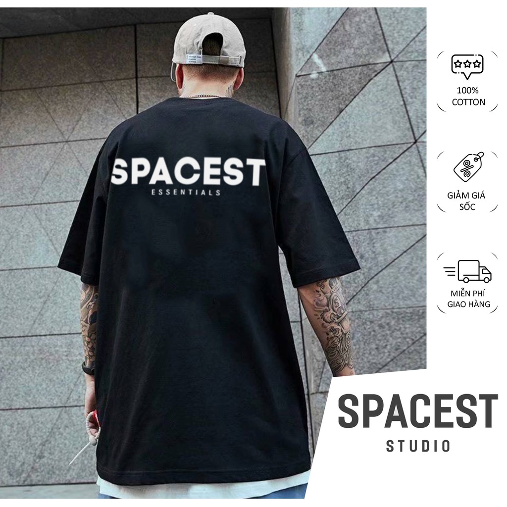 Áo Thun Basic Tee Spacest Studio, Áo Phông Cổ Tròn Nam In Chữ TV5008