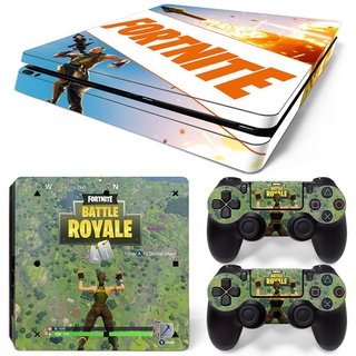 PS4 SLIM Console FORTNITE Skin Decal Vinal Sticker + 2 Controller Skins Set