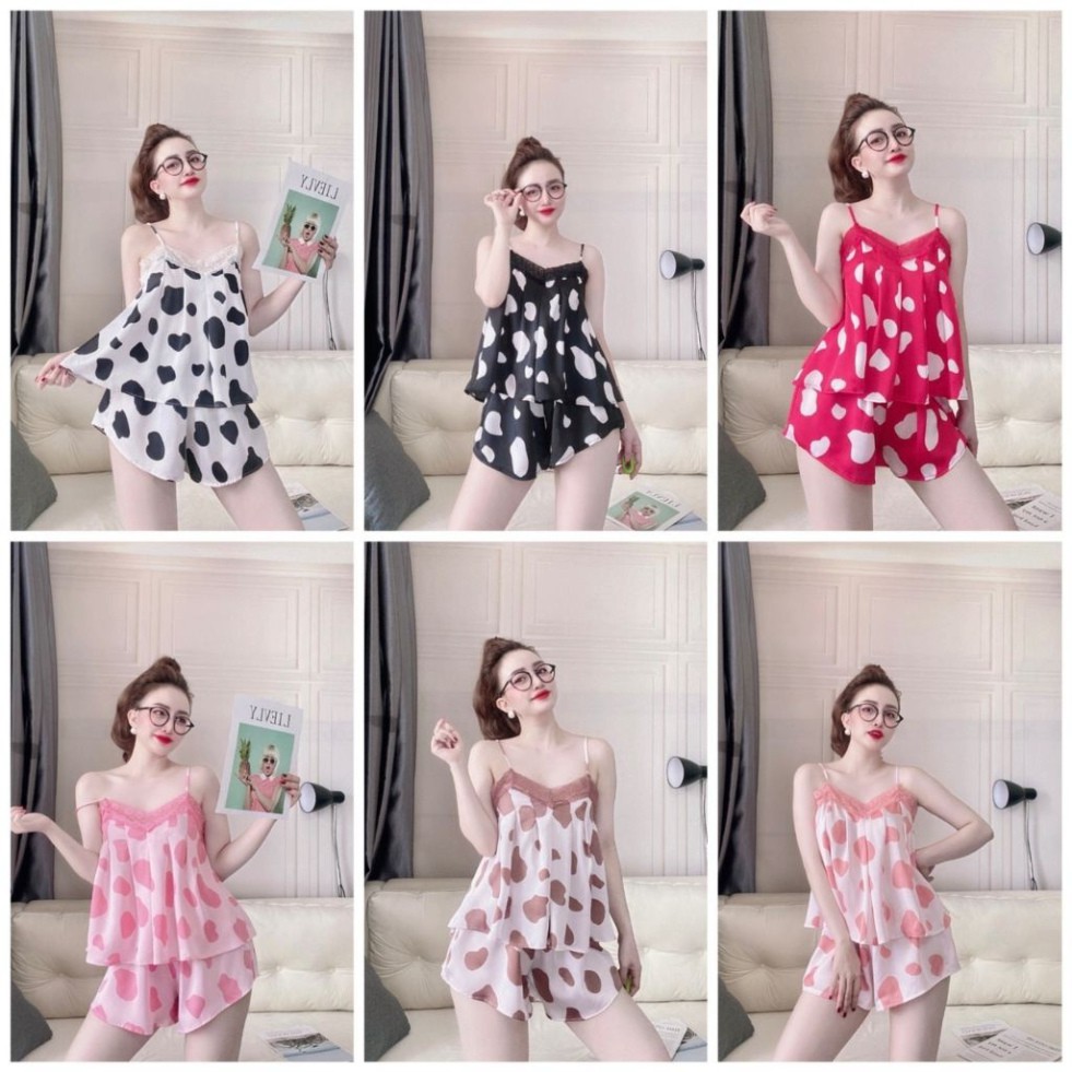 Đồ ngủ bò sữa Đồ Ngủ Sexy lụa Satin cao cấp mềm mại xinh xắn | BigBuy360 - bigbuy360.vn