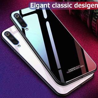 Ốp lưng kính cường lực màu trơn dành cho điện thoại Samsung Galaxy A70