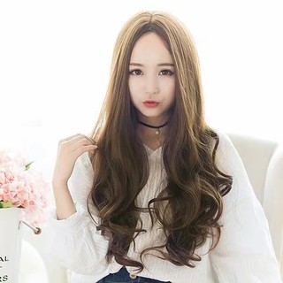 [ freeship, tặng kèm lưới và lược ] tóc giả nữ nguyên đầu xoăn dài hai mái, tóc giả bộ cả đầu mái dài hàn quốc ( 81 )