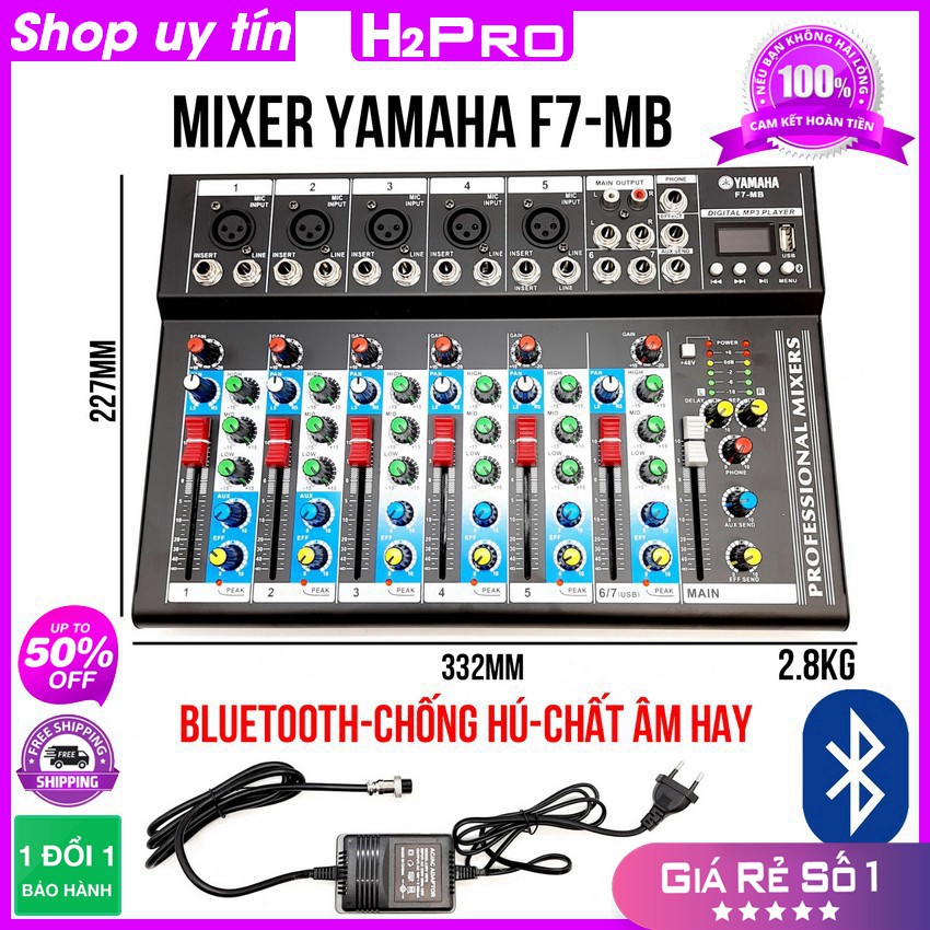 Mua Mixer yamaha F7MB có bluetooth, chất âm hay, Mixer Yamaha karaoke