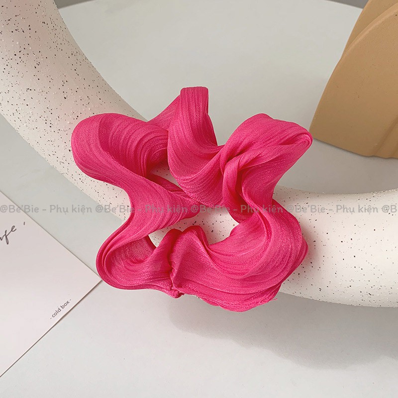 Scrunchies lụa xatin ánh nhũ dễ thương BeBie BP169